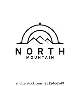 North Mount Compass for Adventure Outdoor logo design inspiration
