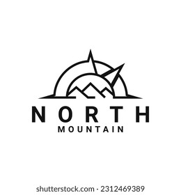 North Mount Compass for Adventure Outdoor logo design inspiration
