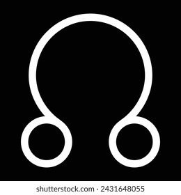 north node rahu astrology symbol. ascending lunar node. zodiac, astronomy and horoscope sign. isolated vector image with black background icon design