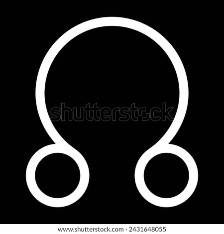 north node rahu astrology symbol. ascending lunar node. zodiac, astronomy and horoscope sign. isolated vector image with black background icon design