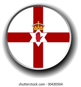 north / northern ireland flag icon - vector button