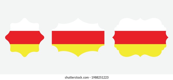 Bandera de Osetia del Norte. ilustración vectorial de símbolo de icono plano