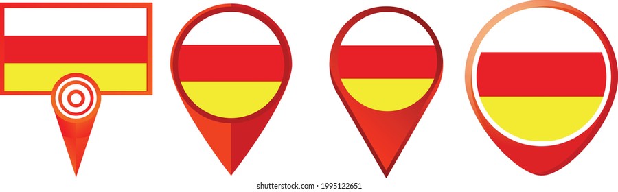 North Ossetia flag icon . web icon set . icons collection. Simple vector illustration.