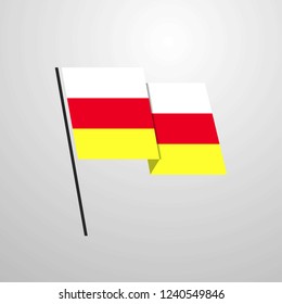 North Ossetia Waving flag