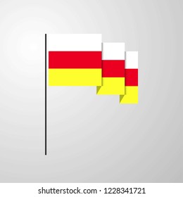 North Ossetia waving Flag creative background