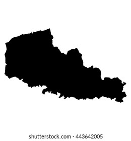 North Pas de Calais black map on white background vector