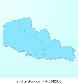 North Pas de Calais blue map on degraded background vector