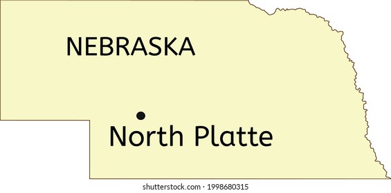 North Platte city location on Nebraska state map