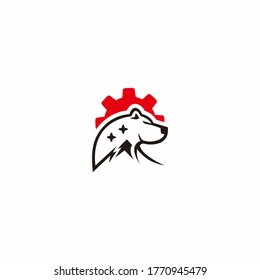 North polar bear engineer logo icon vector