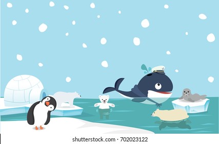 North Pole Animal Background