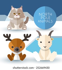 North Pole Animals : Vector Illustration