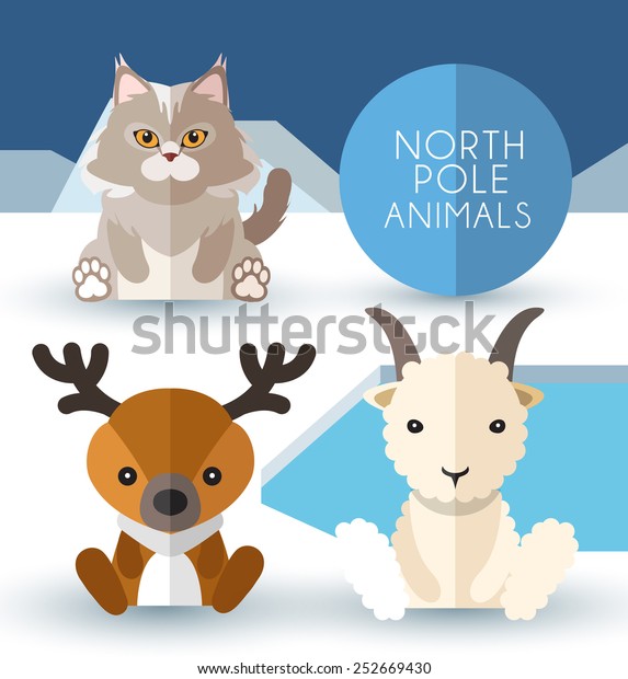 North Pole Animals Vector Illustration Stock Vector (Royalty Free ...