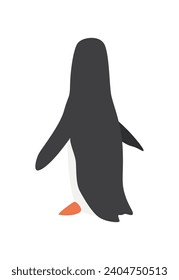 Nordpolarktische Fauna. Polar Pinguin, Vektorgrafik im Flachstil. Kleine Pinguinfischerei im Norden. Arktische Tiersymbol. Winterzoo-Gestaltungselement