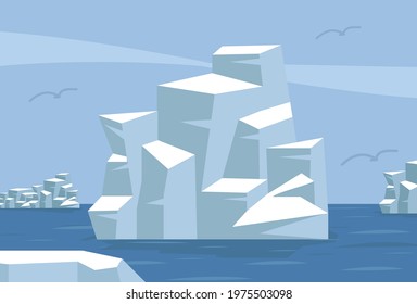 North pole Arctic with iceberg background