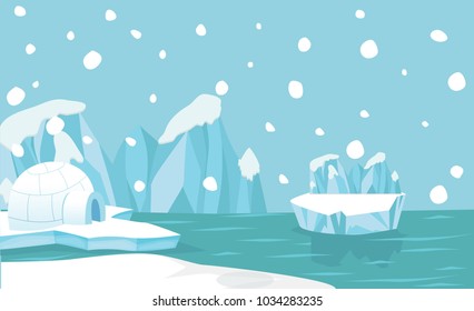 North pole Arctic landscape background