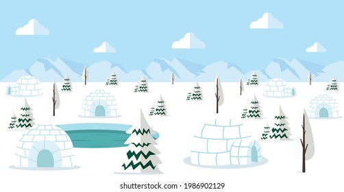 north pole arctic Landscape Background concept