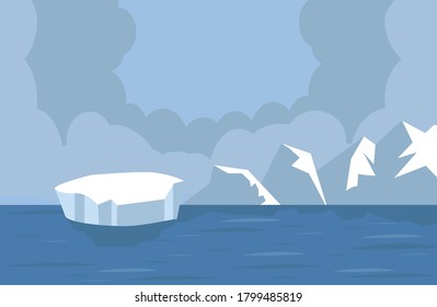 North pole Arctic landscape in winter season background