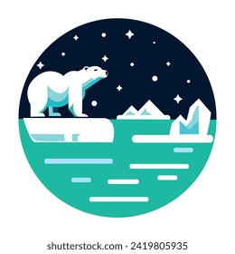 North pole, Arctic, Logo. Vector illustration