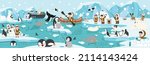 North pole artic animals background landscape