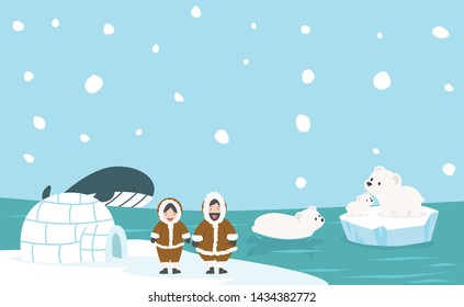 North pole Artic vector background 