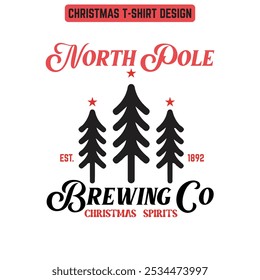 North Pole Brewing Co Christmas Spirits-Christmas T shirt Design