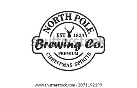 North Pole Brewing Co Premium Christmas Spirit Vector and Clip Art