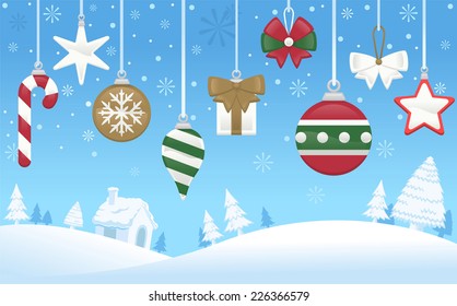 North Pole Christmas Tree Decoration Scene
