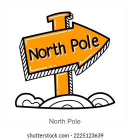 North Pole and direction icon concept