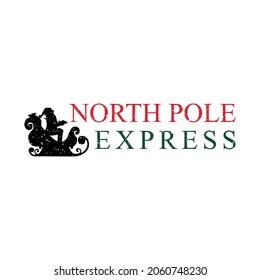 North Pole Express Stamp Design, Grunge rubber stamp on white background, vector illustration Design, Christmas Stamp