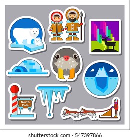 North pole icon set