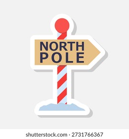 North pole icon sticker isolated on gray background