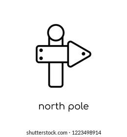 north pole icon. Trendy modern flat linear vector north pole icon on white background from thin line Christmas collection, outline vector illustration