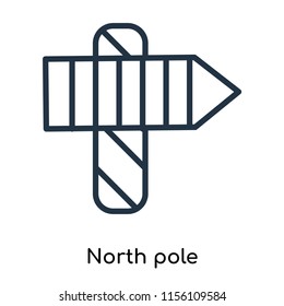 North pole icon vector isolated on white background, North pole transparent sign , thin symbols or lined elements in outline style
