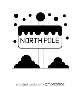 Icono del Polo Norte con fondo blanco Vector Ilustración de stock