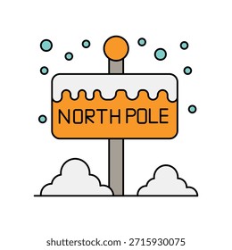Icono del Polo Norte con fondo blanco Vector Ilustración de stock