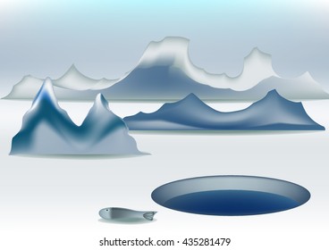 North Pole landscape vector.