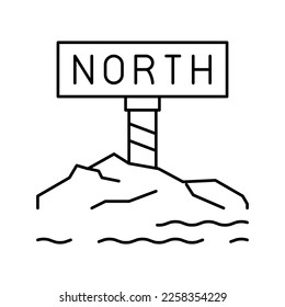 north pole line icon vector. north pole sign. isolated contour symbol black illustration