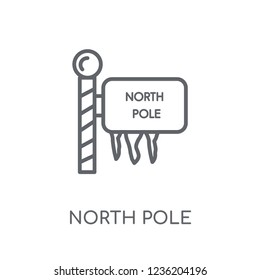 North pole linear icon. Modern outline North pole logo concept on white background from Christmas collection. Suitable for use on web apps, mobile apps and print media.