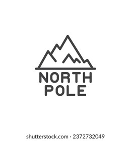 Nord-Pole-Berge-Symbol. lineares Stilzeichen für mobiles Konzept und Webdesign. Umriss-Vektorsymbol des Nordpol. Symbol, Logo-Abbildung. Vektorgrafik