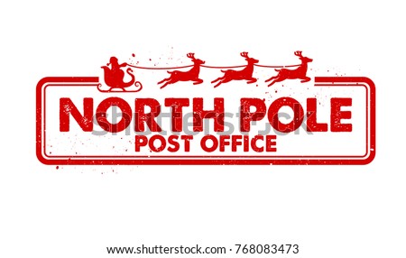 North Pole Post Office rubber stamp vector
