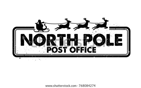 North Pole Post Office Rubber Stamp Stock Vector (Royalty Free) 768084274
