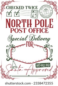 North Pole Post Office - Santa Claus Reindeer Mail