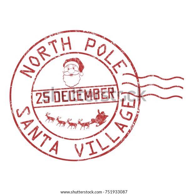 North Pole Santa Village Grunge Rubber Stock Vector (Royalty Free ...