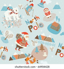 North Pole seamless pattern