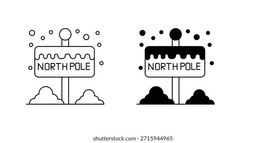 Icono de conjunto de polo norte con fondo blanco Vector Ilustración de stock