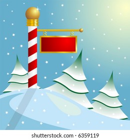 North Pole sign with copyspace