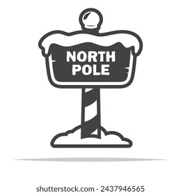 North pole sign icon transparent vector isolated