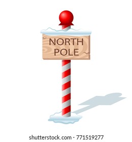 north pole sign, north pole inscription 