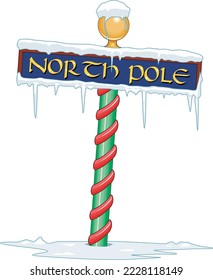 North Pole Sign Vector Illustration