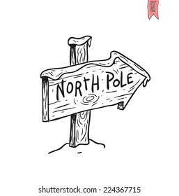  North Pole sign. vector illustration.